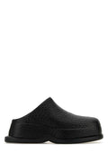 Alexander Mcqueen Women Black Leather Wave Slippers