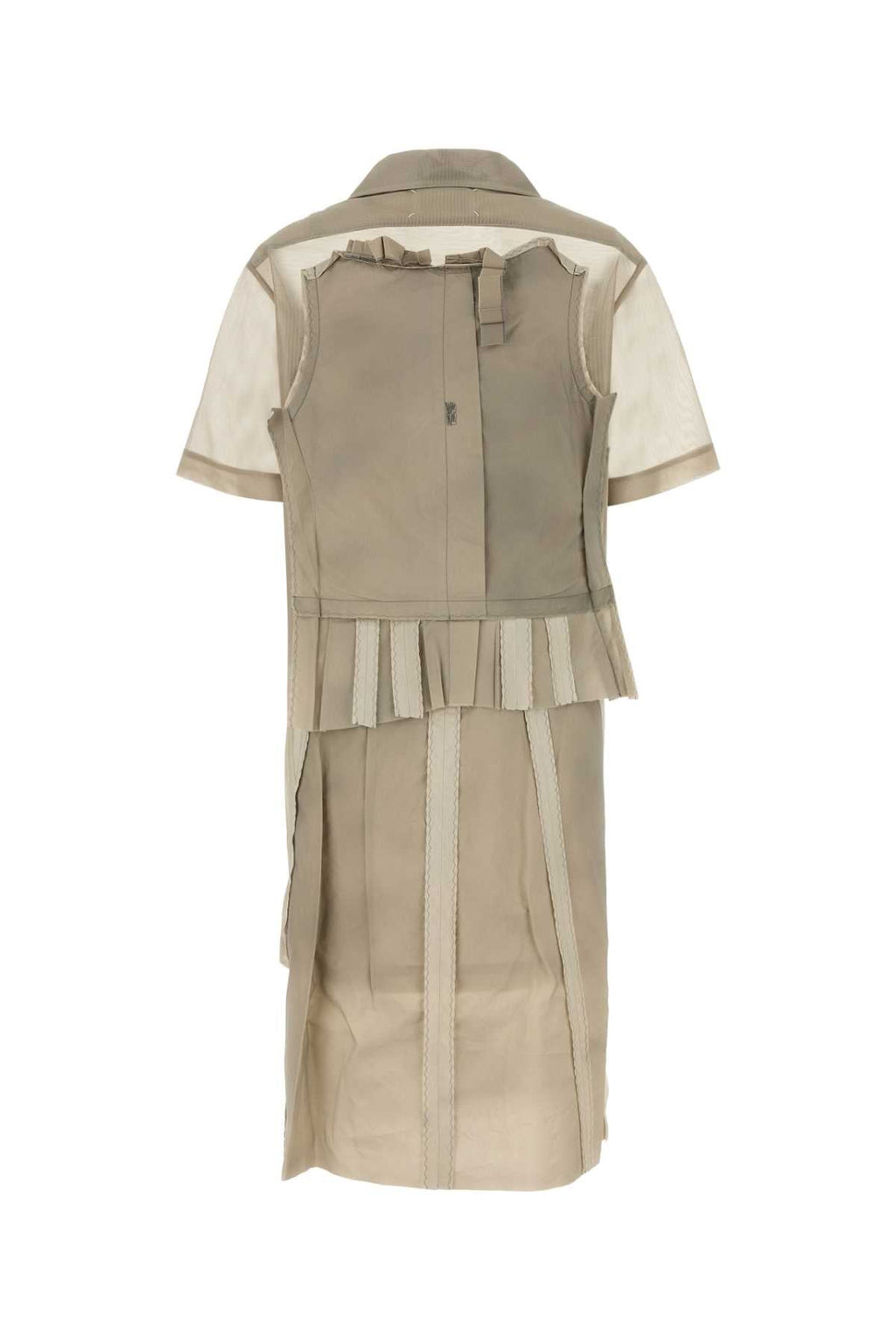 Maison Margiela Women Cappuccino Mesh Shirt Dress