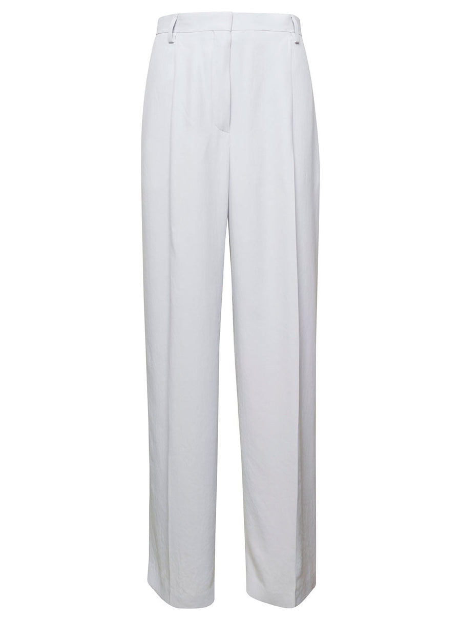Dries Van Noten Women White Pants With Pressed Crease In Acetate Woman