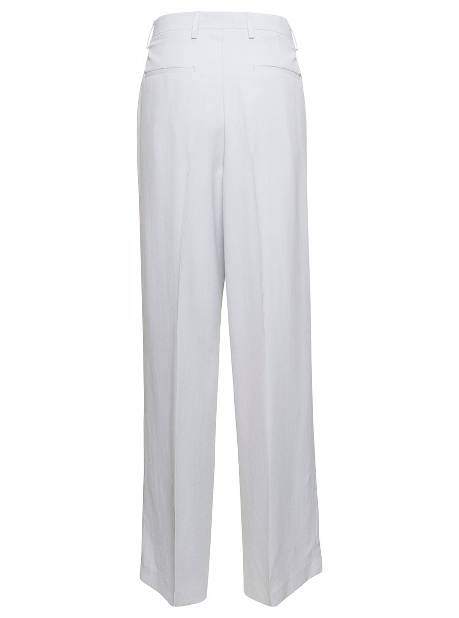 Dries Van Noten Women White Pants With Pressed Crease In Acetate Woman