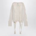 Rick Owens Torn Ivory Sweater In Wool Men